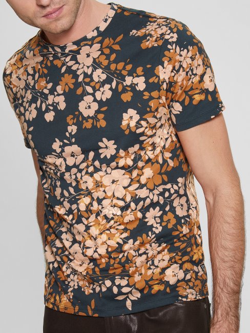 Tee Shirt Guess Eco Bloom Logo Smart Bleu Multi