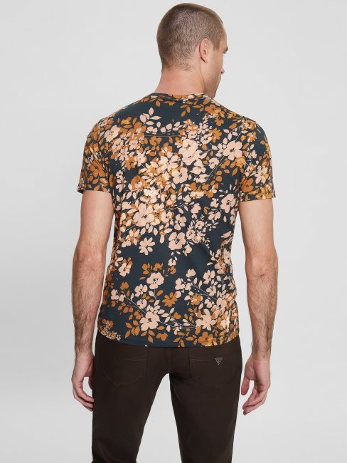 Tee Shirt Guess Eco Bloom Logo Smart Bleu Multi