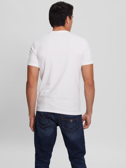 T-shirt Blanc Pur Avec Logo Guess Maksim
