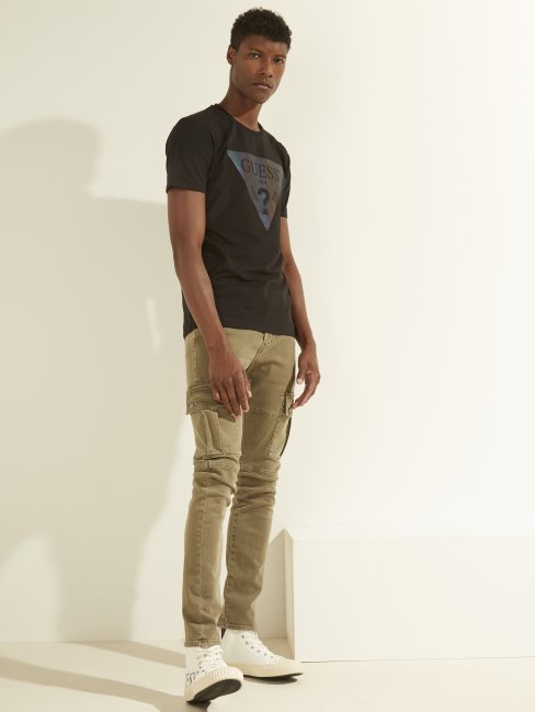 T-shirt Graphique à Logo Irisé Noir De Jais Guess