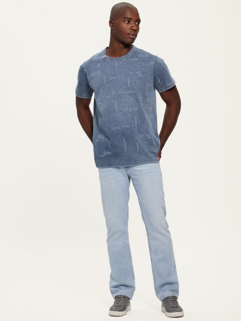 Tee Shirt Ates Logo Indigo Guess