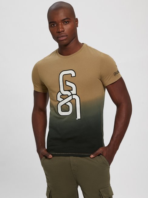 Tee Shirt Guess Filip Dip-dye Logo Macchiato Et Combo Noir