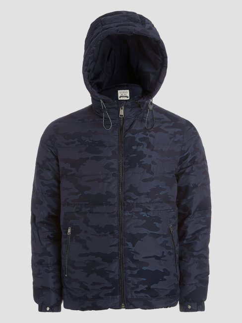 Doudoune Camouflage Cachemire Bleu Camou Bandana Guess