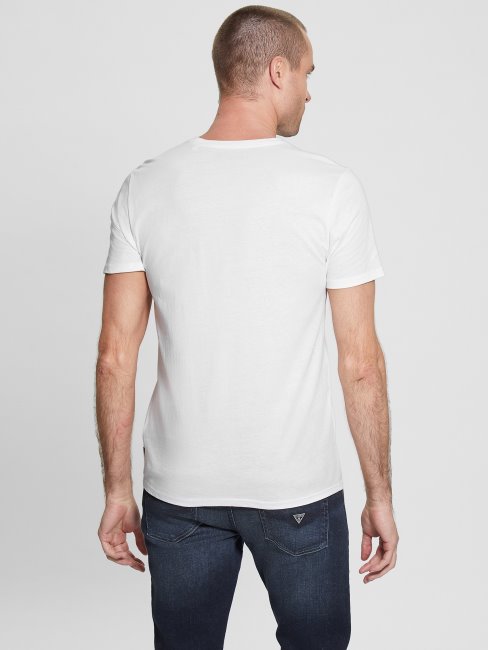 T-shirt à Logo En Relief Guess Blanc Propre