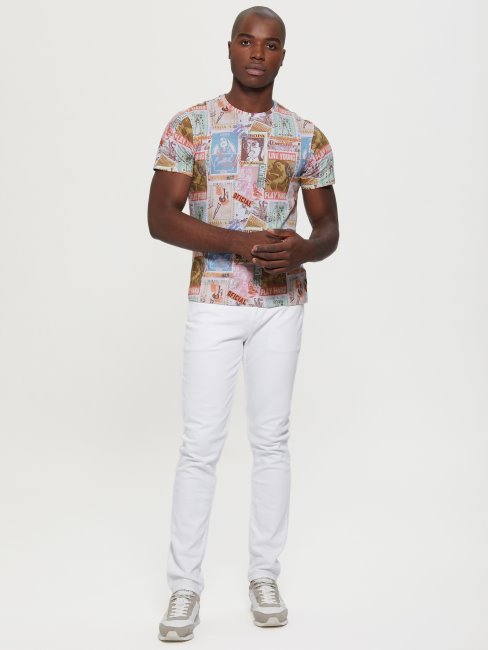 T-shirt De Carte Postale Mondial Multi Eco Blanc Pur Devinez