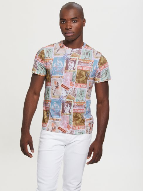 T-shirt De Carte Postale Mondial Multi Eco Blanc Pur Devinez