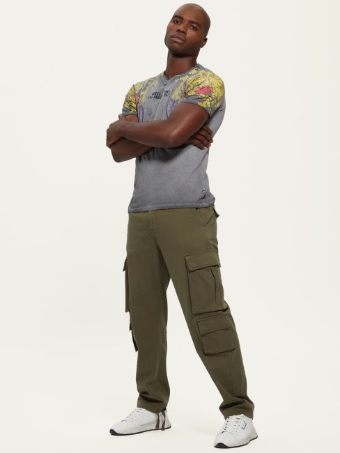 T-shirt à Logo Graphique Fleuri Délavé Multicolore Jet Black