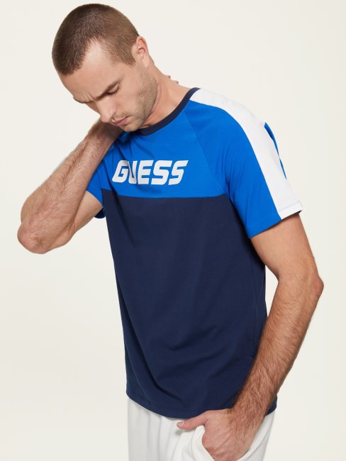 T-shirt Bleu En Soie à Logo Manfred De Guess