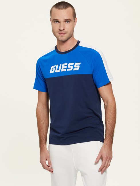 T-shirt Bleu En Soie à Logo Manfred De Guess