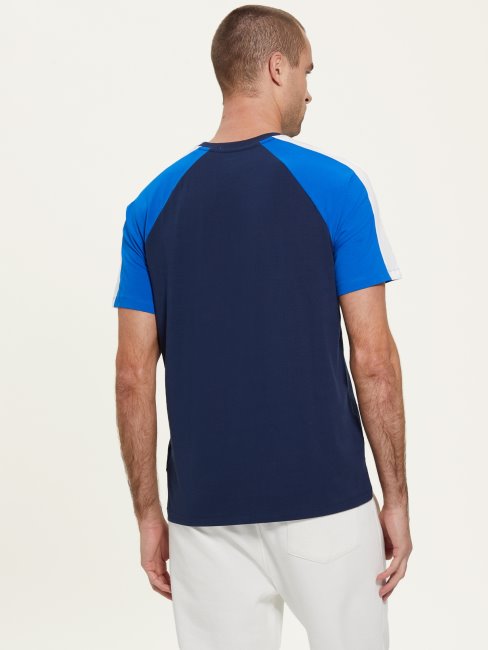 T-shirt Bleu En Soie à Logo Manfred De Guess