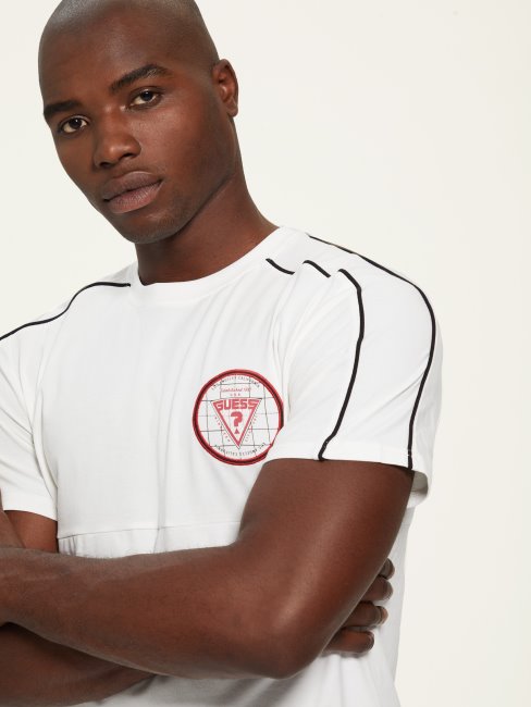 Tee Shirt Guess Eco Barney Logo Sel Blanc