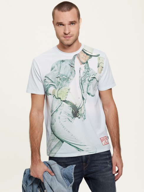 Eco Cowboy Model Tee Pure White Multi Guess