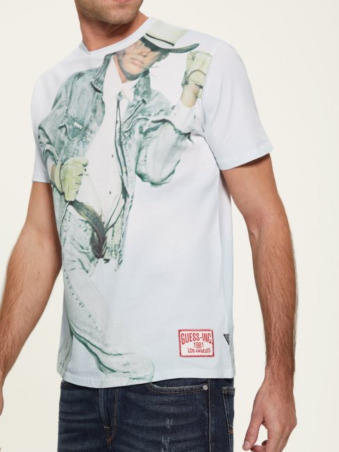 Eco Cowboy Model Tee Pure White Multi Guess