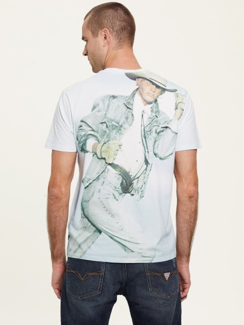 Eco Cowboy Model Tee Pure White Multi Guess