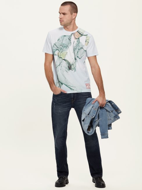 Eco Cowboy Model Tee Pure White Multi Guess