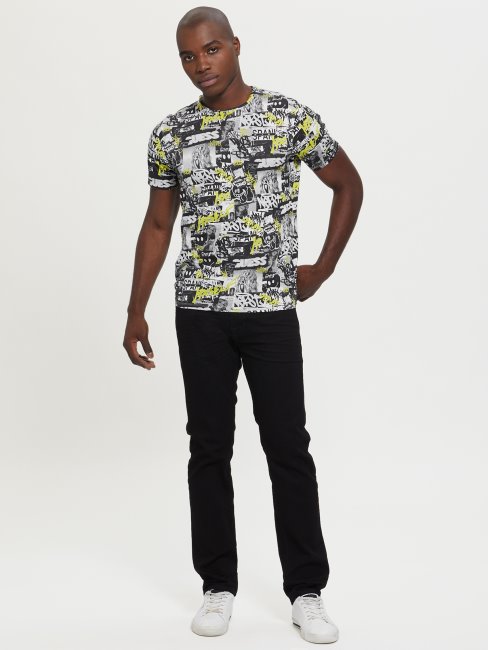 T-shirt D'affiche De Graffiti Au Néon Eco Multi Blanc Pur