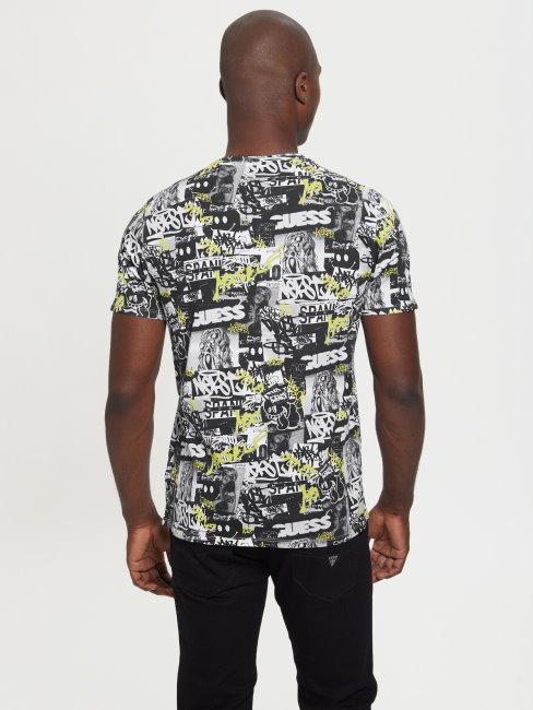 T-shirt D'affiche De Graffiti Au Néon Eco Multi Blanc Pur