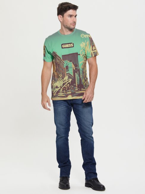 Tee Shirt Guess Multi Eco Dtla Blanc Pur