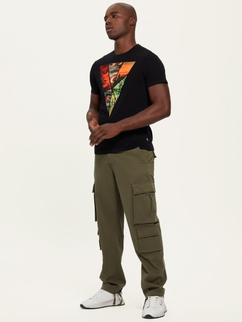 Tee Triangle épissé Noir Jet Guess