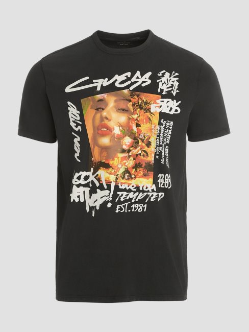 Tee Shirt Allure Graphique Guess Noir De Jais Multi