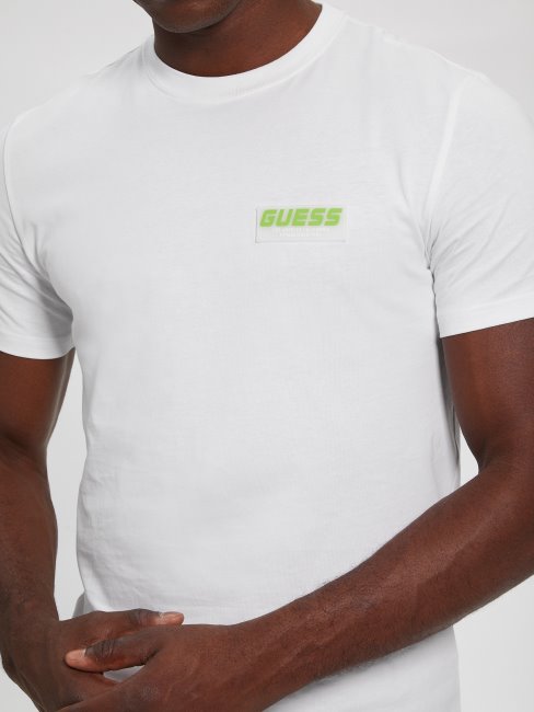 T-shirt Guess Eco Royal Blanc Avec Bande Logo