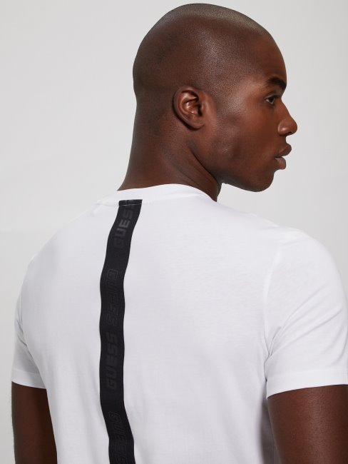 T-shirt Guess Eco Royal Blanc Avec Bande Logo