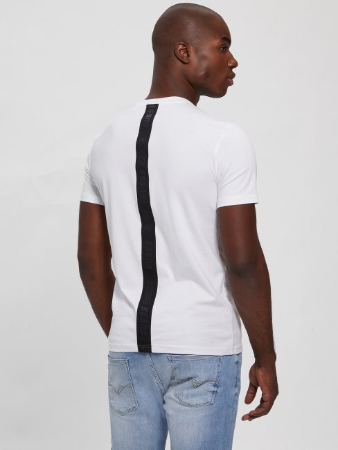 T-shirt Guess Eco Royal Blanc Avec Bande Logo