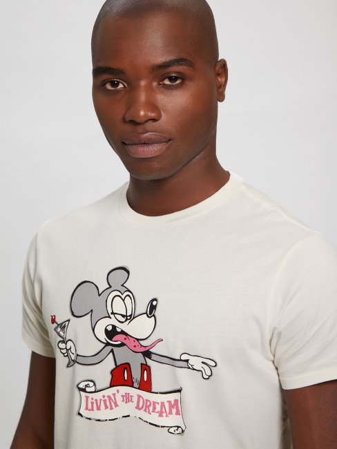 T-shirt Blanc Salé Devine Vivre Le Rêve