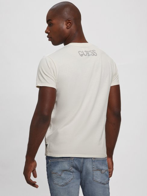 T-shirt Blanc Salé Devine Vivre Le Rêve