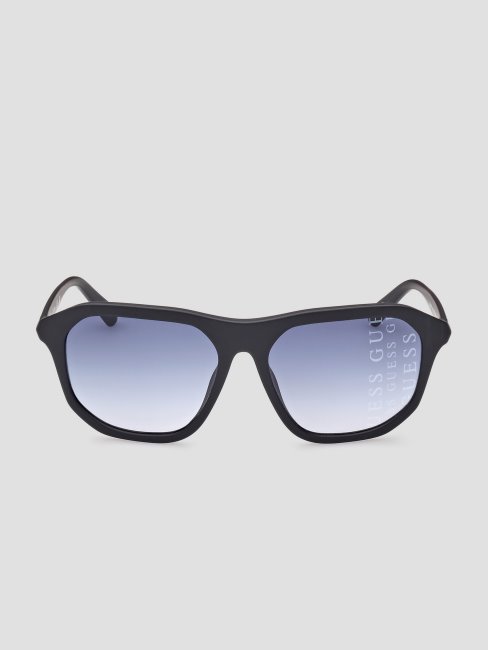 Guess Lunettes De Soleil Navigator En Plastique Noir