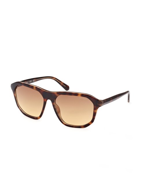 Guess Lunettes De Soleil Navigator En Plastique Dark Havana/gradient Brn