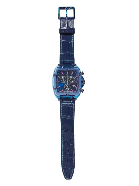 Montre Multifonction Multi Guess Gc Cuir Bleu Chrono