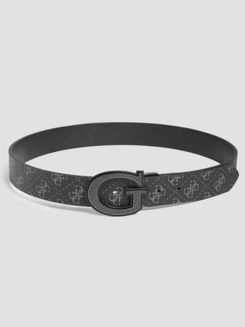 Guess Ceinture Noire à Boucle Logo G Réversible
