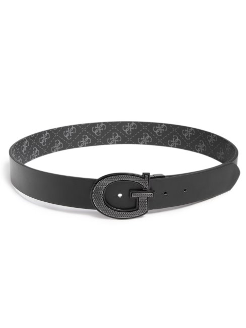 Guess Ceinture Noire à Boucle Logo G Réversible