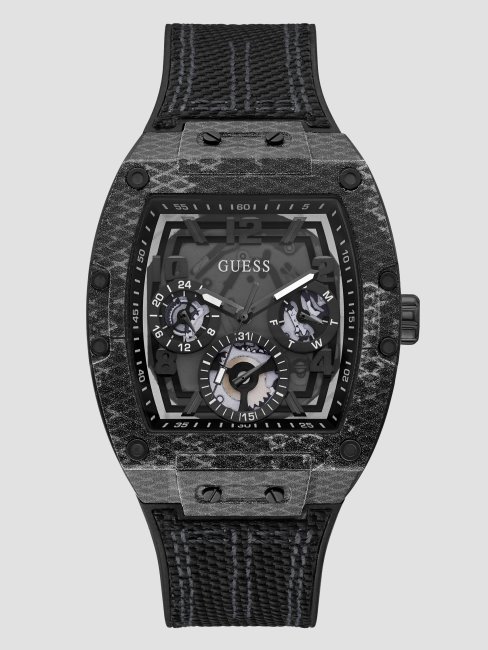 Montre Multifonction Multi Marbre Noir Et Gris Guess