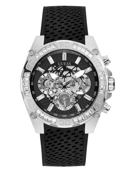 Montre Tachymètre Argentée Et Noire Guess Multi