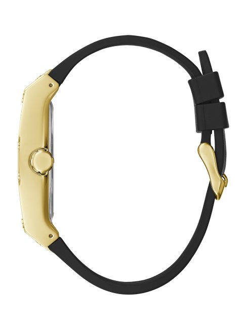 Montre Multifonction Carrée Noire Et Dorée Guess Multi