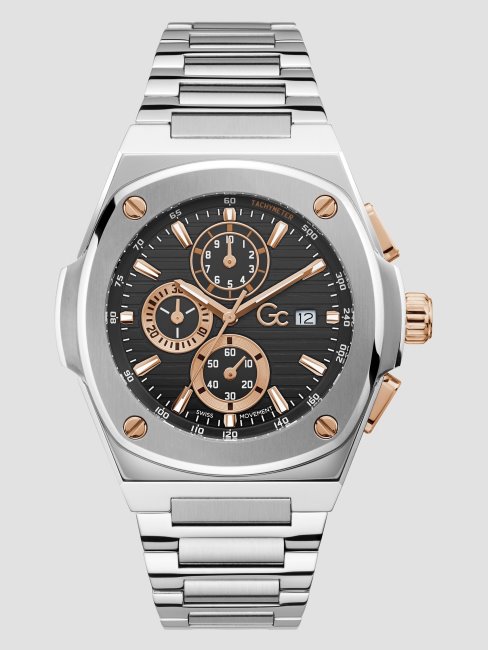 Montre Chronographe Multi Guess Argentée Et Noire