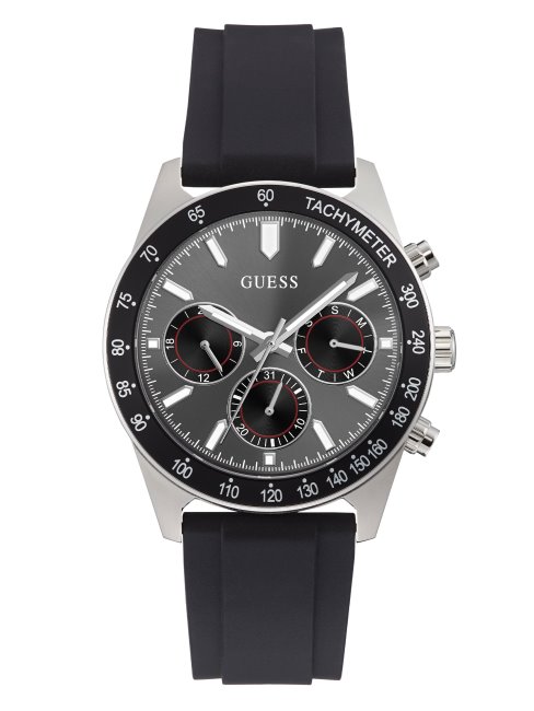Montre Multifonction Argentée Et Noire Multi Guess
