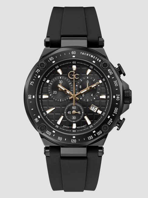 Montre Chronographe Sport En Silicone Noir Multi Guess