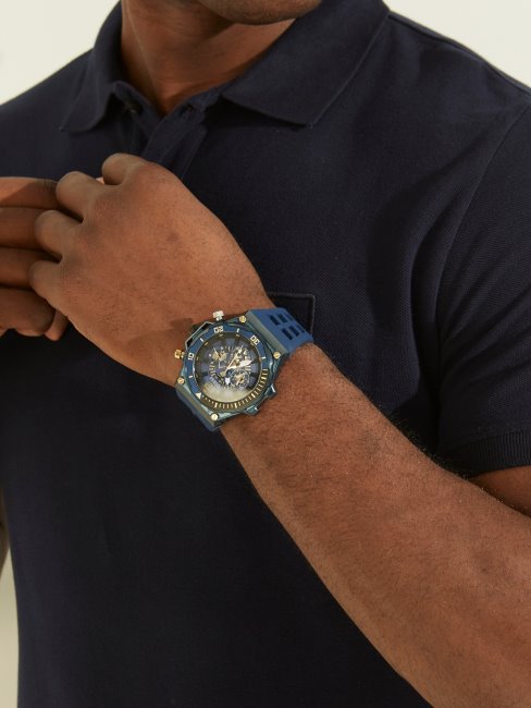 Montre Multifonction Guess Bleu Cadran Exposé Bleu