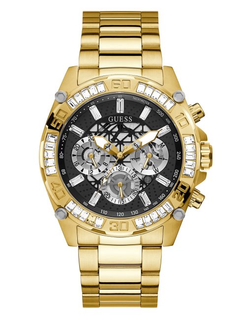 Montre Multifonction Noire Et Dorée Multi Guess