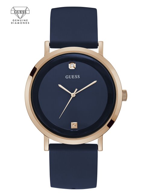 Montre Analogique Bleu Marine Et Or Rose Guess