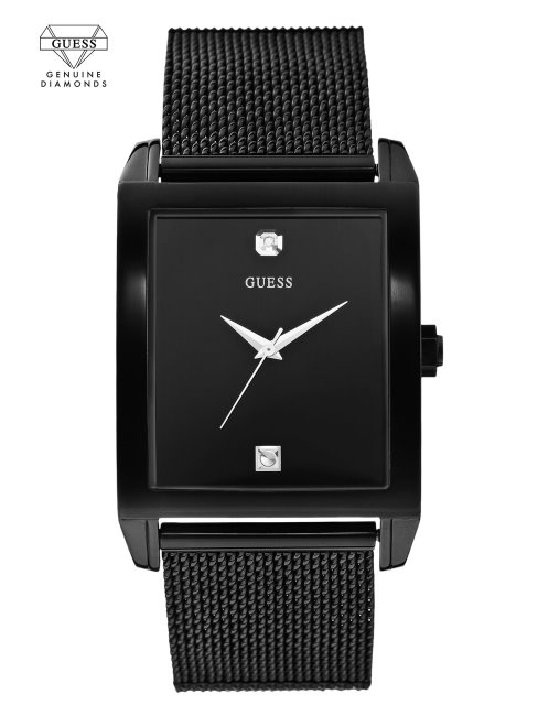 Pas De Couleur Guess Noir Maille Diamant Montre Analogique