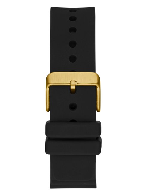 Montre Analogique En Silicone Doré Et Noir Guess Multi