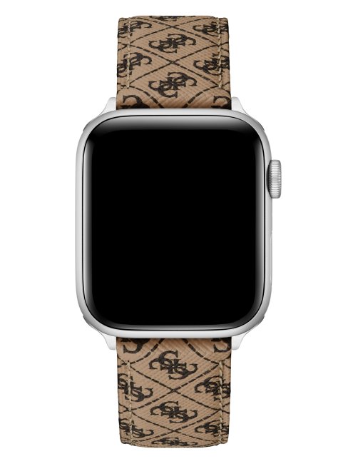 Bracelet Cuir Logo Marron 38-40 Mm Pour Apple Watch Guess Marron