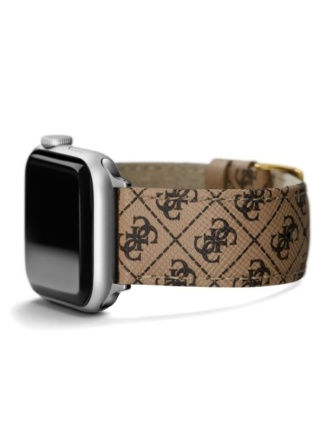 Bracelet Cuir Logo Marron 38-40 Mm Pour Apple Watch Guess Marron