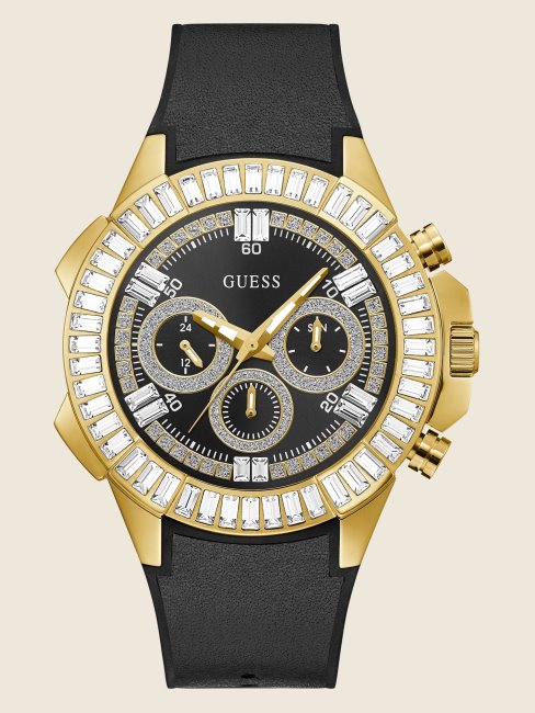 Montre Multifonction Dorée Et Noire Black Guess