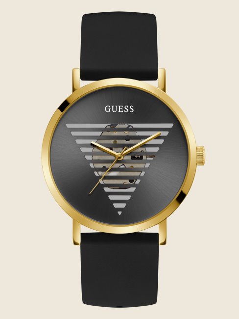 Montre Analogique Noire Et Dorée Black Guess