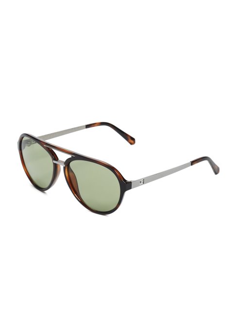 Lunettes De Soleil Aviateur Logo Samuel Havane Dark Guess